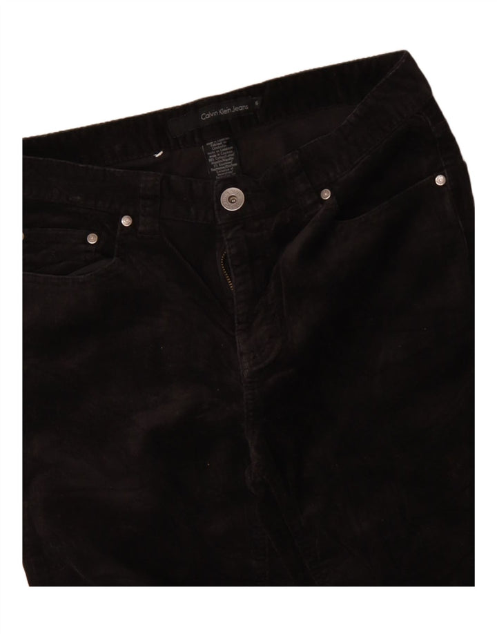 Damskie sztruksowe spodnie CALVIN KLEIN Bootcut US 6 Medium W30 L27 Czarne