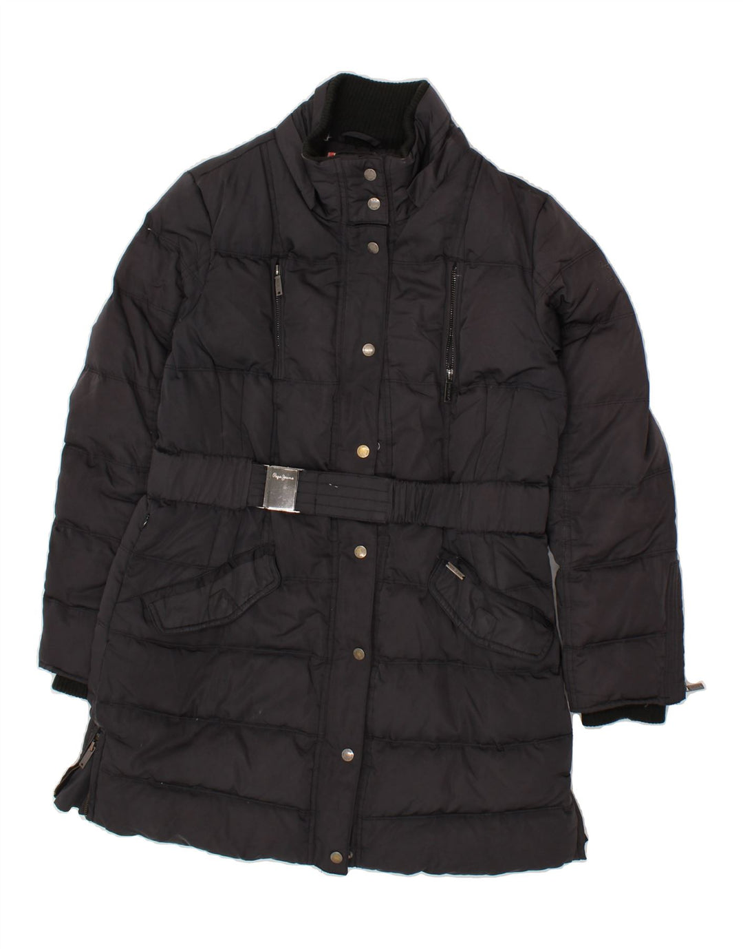 PEPE JEANS Womens Padded Coat UK 18 XL Black Vintage PEPE Jeans and Second-Hand PEPE Jeans from Messina Hembry 