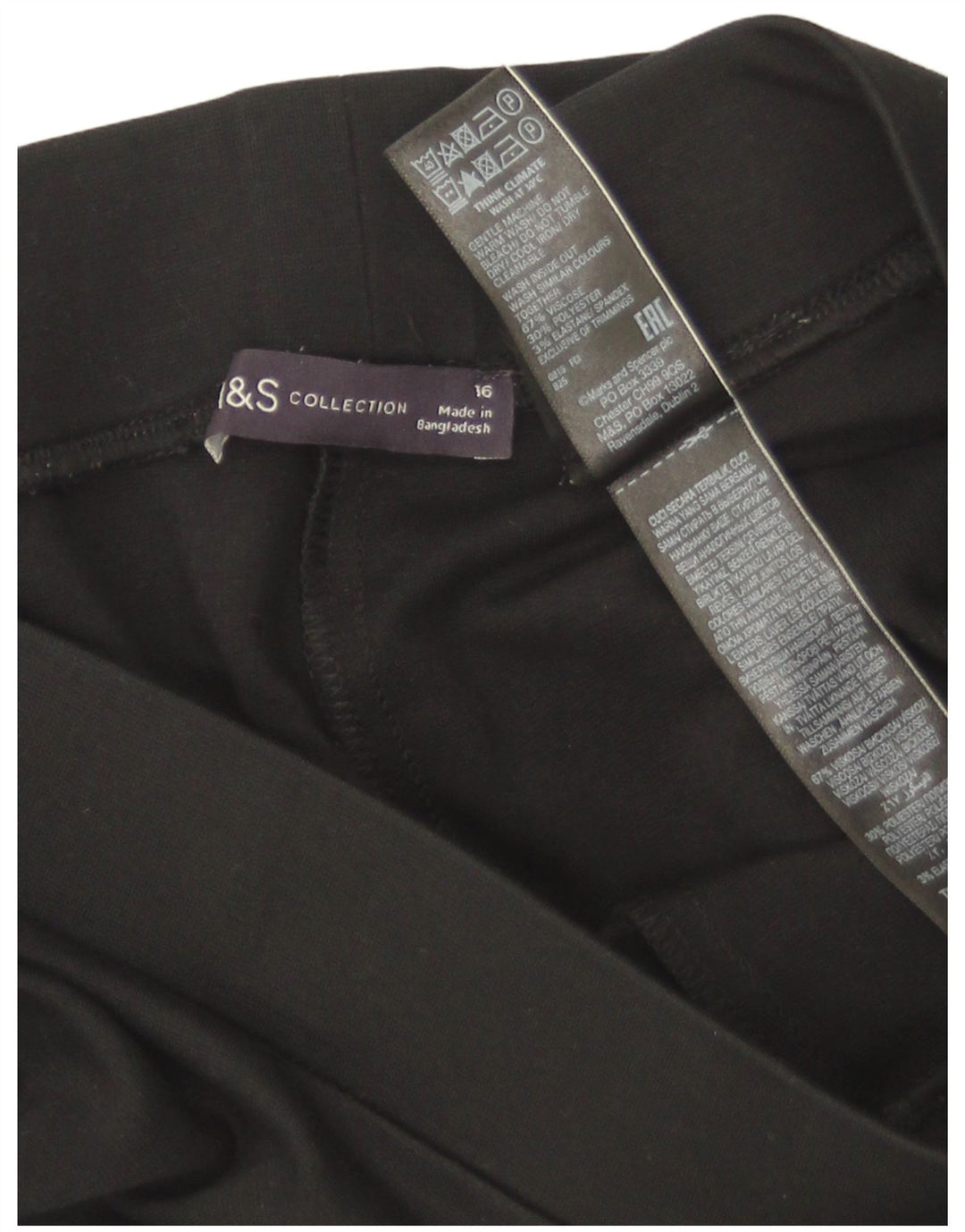 Damskie legginsy Marks & Spencer Crop UK 16, duże, czarne, wiskozowe