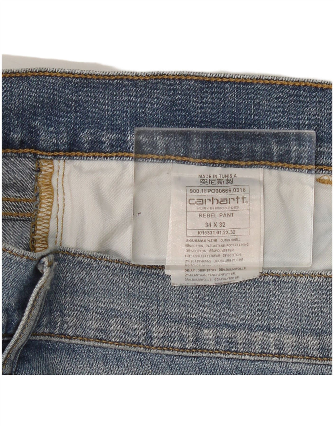 Męskie jeansy CARHARTT Wip Slim W34 L32 Niebieska bawełna