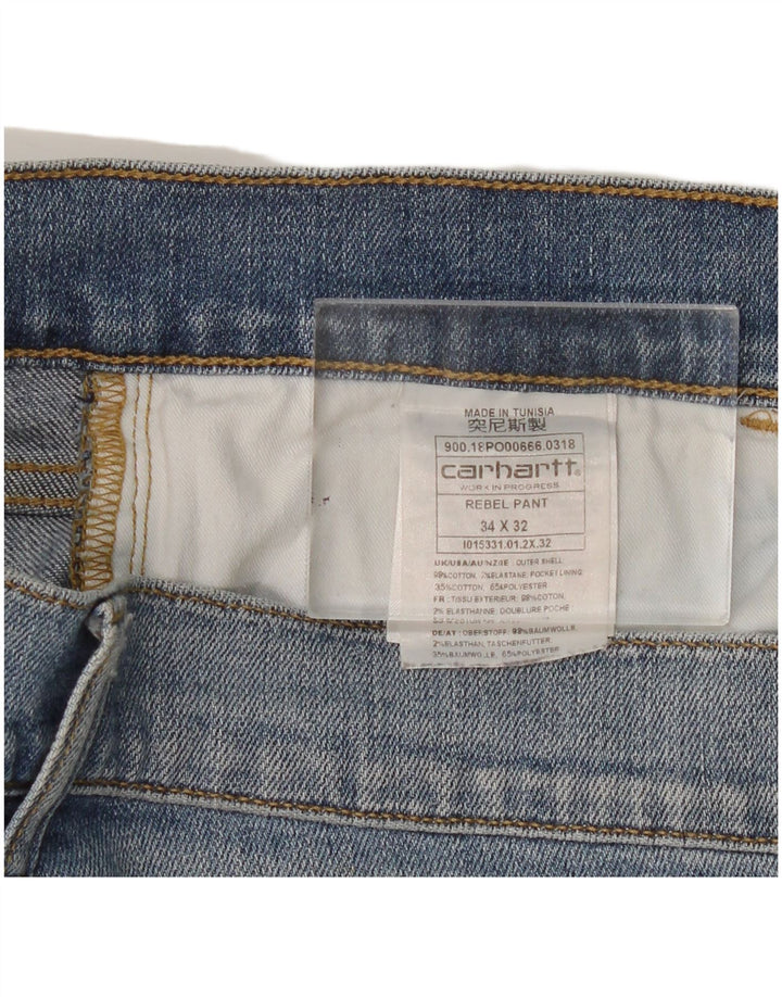 Męskie jeansy CARHARTT Wip Slim W34 L32 Niebieska bawełna