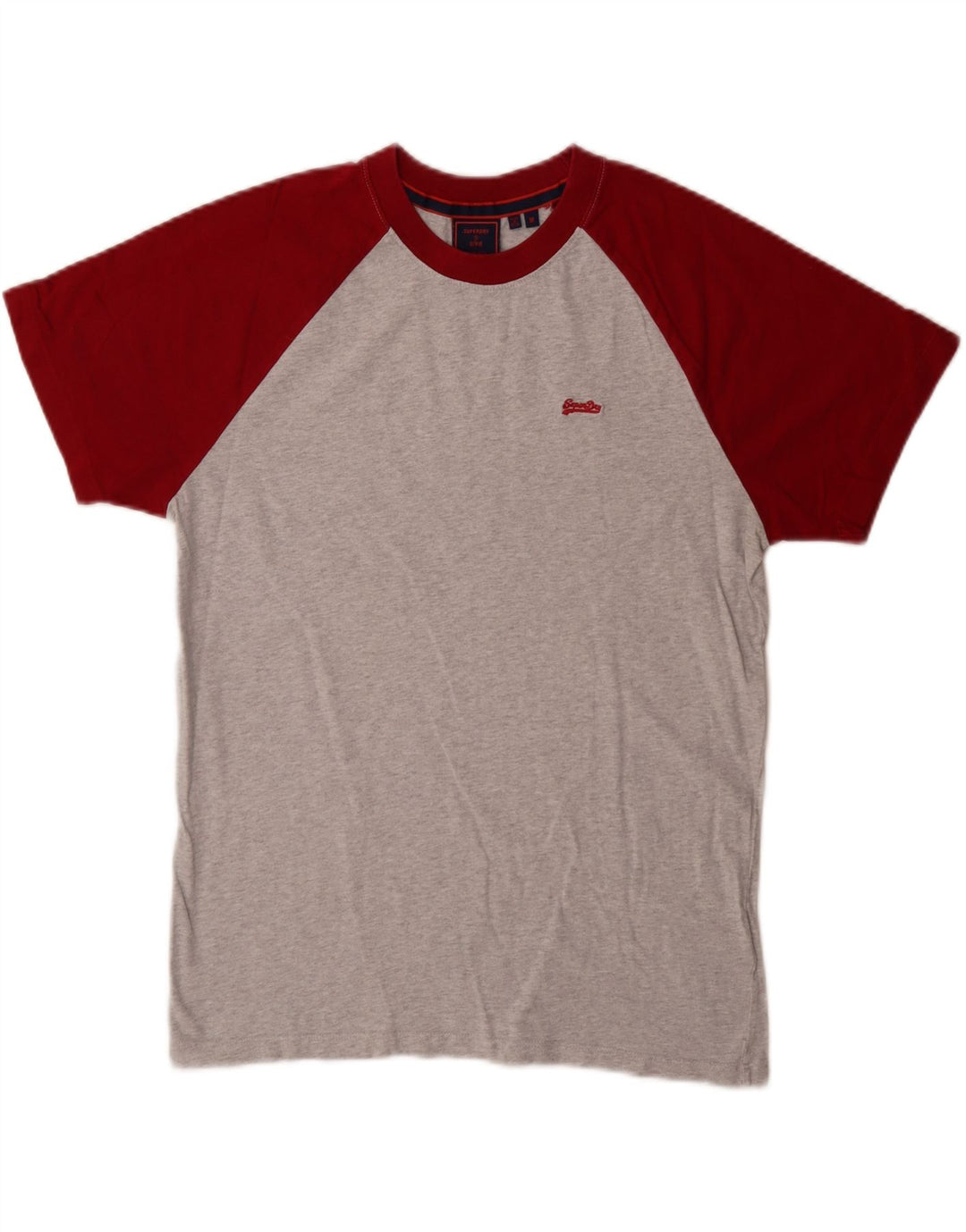 T-shirt męski Superdry, bawełniany, średnioszary, z blokami kolorów