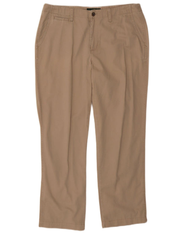 Ralph Lauren Womens Straight Chino Trousers US 14 XL W36 L29 Beige Cotton