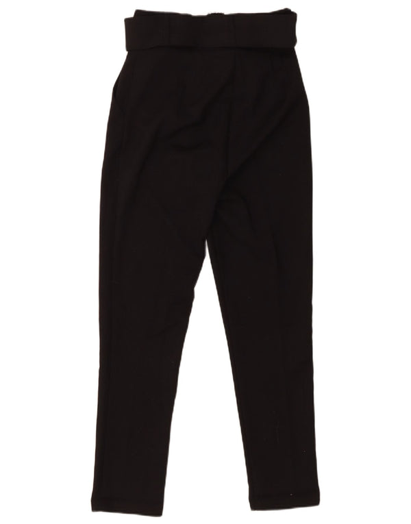 Spodnie damskie Karol z wysokim stanem i dopasowanym krojem XS W26 L25 Czarny poliester