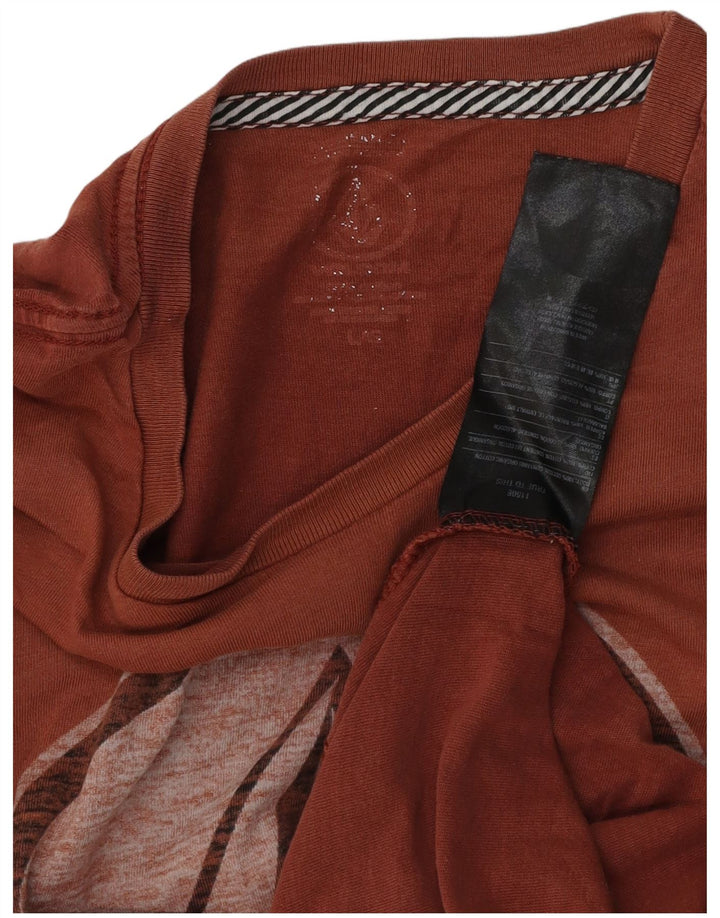 Męska koszulka z grafiką Volcom, duża, brązowa, bawełniana