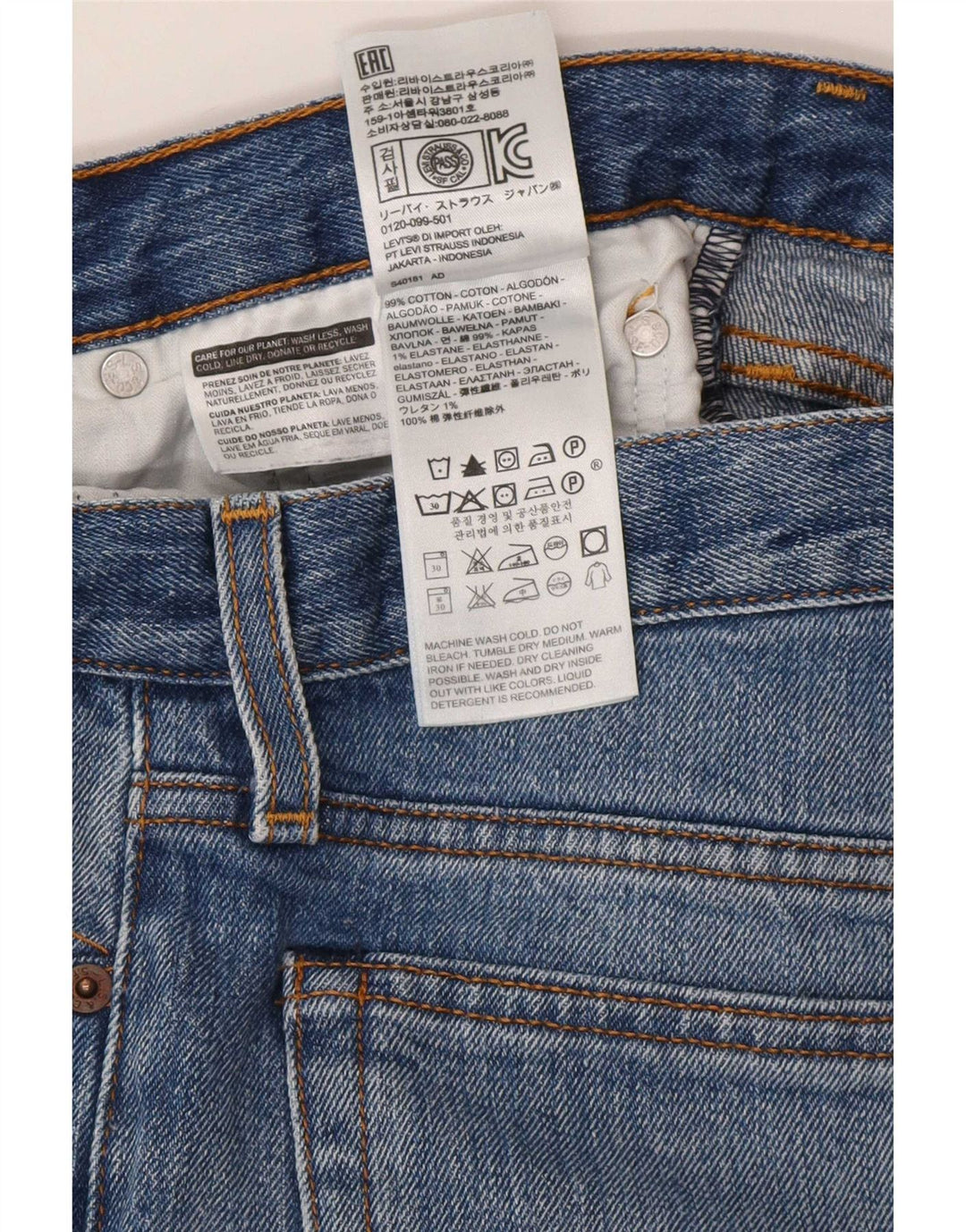 Damskie jeansy Levi's Slim W27 L26 Niebieskie bawełniane