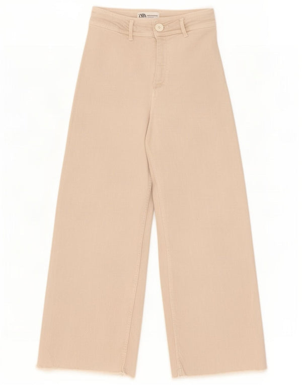 Damskie jeansy Zara The Marine Straight Wide Leg EU 36 XS W26 L28 Beżowe