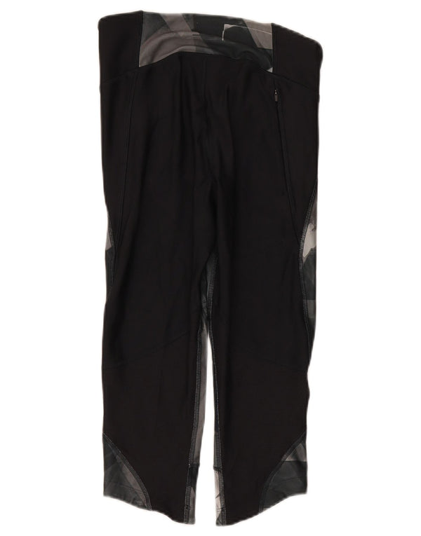 Damskie legginsy Under Armour Heat Gear Capri UK 14, średnie czarne geometryczne