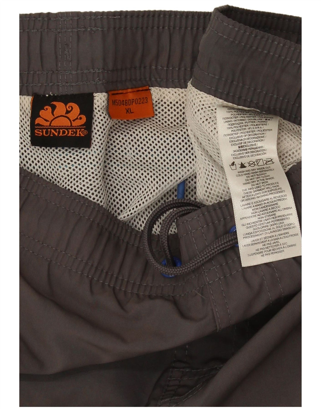 Męskie spodenki kąpielowe Sundek XL, szary, poliester z blokami kolorów