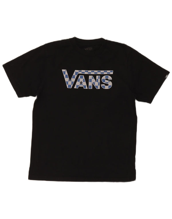Chłopięcy T-shirt z grafiką Vans o klasycznym kroju, rozmiar 12-13 lat, czarny, bawełniany