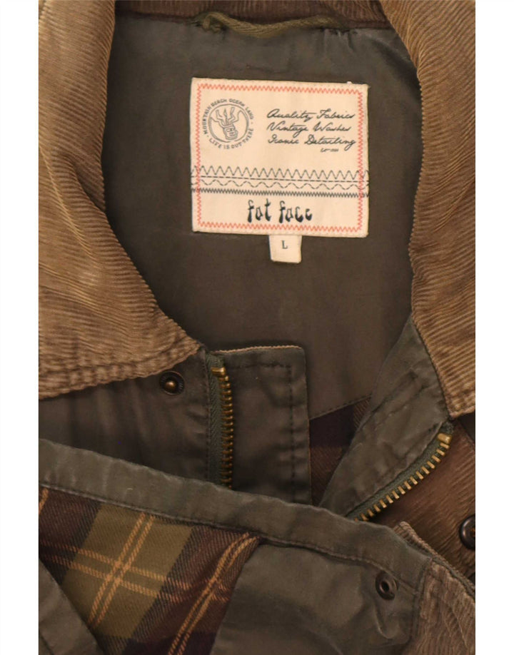 Męska kurtka użytkowa Fat Face UK 40, duża, bawełniana khaki