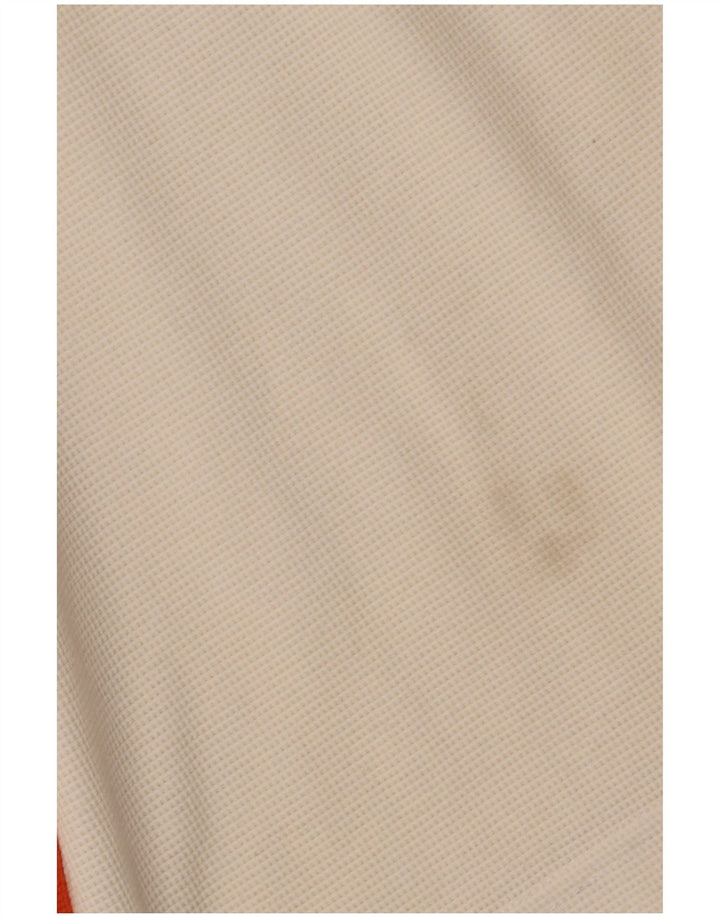 Męska koszulka polo LOTTO UK 36/38 Mały biały poliester w blokach kolorów