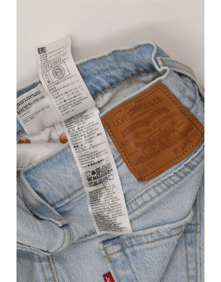 Damskie jeansy Levi's 511 w trudnej sytuacji W33 L32 Niebieska patchworkowa bawełna