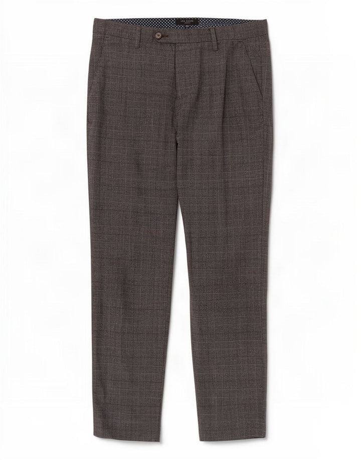 Męskie spodnie garniturowe Ted Baker W32 L30 w szarą kratkę, poliester