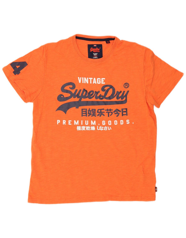 Męski T-shirt Superdry z grafiką, 2XL, pomarańczowy, bawełniany
