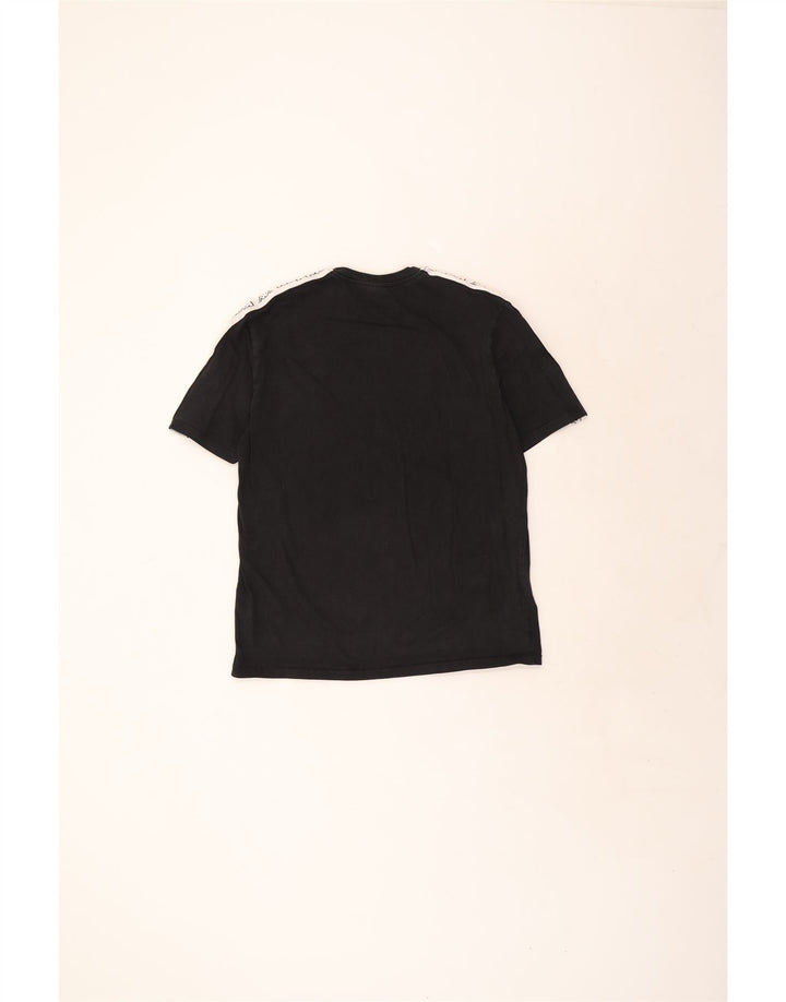 Męski T-shirt z grafiką Kappa, duży, czarny, bawełniany