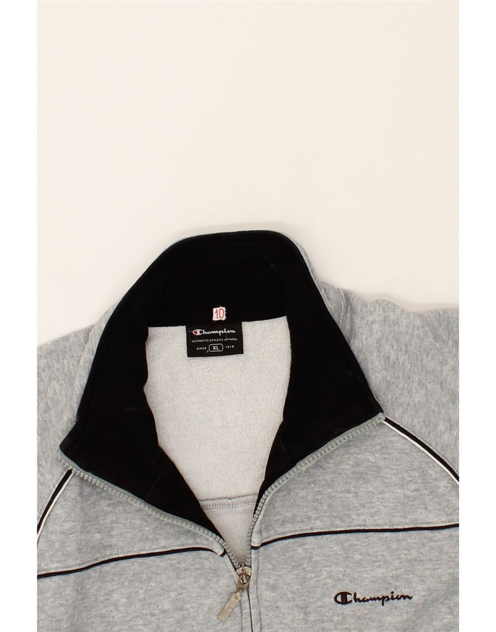 CHAMPION Mens Tracksuit Top Jacket XL Grey Colourblock Cotton Vintage Champion and Second-Hand Champion from Messina Hembry 