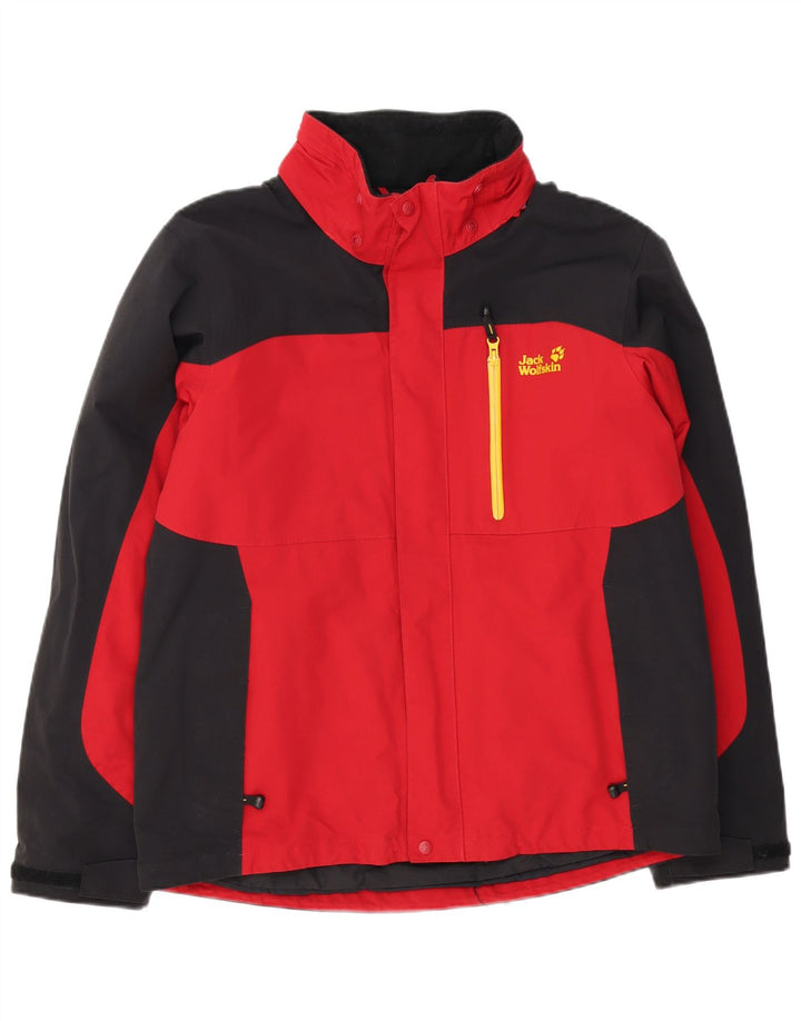 Męska kurtka wiatrówka Jack Wolfskin UK 40/42, duży czerwony blok kolorów