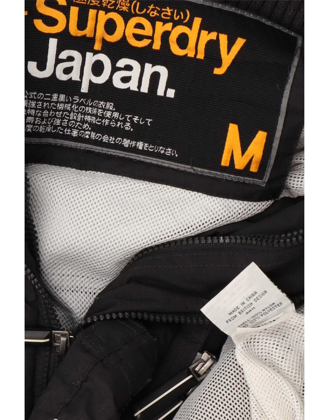 Damska kurtka przeciwdeszczowa Superdry UK 14, średnia czarna