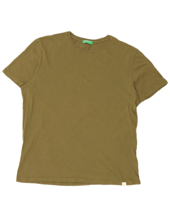 T-shirt męski Benetton, bawełniany, XL, khaki
