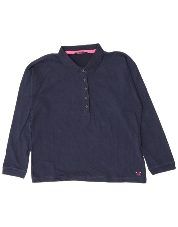 Damska koszulka polo z długim rękawem Crew Clothing UK 12, średni granat