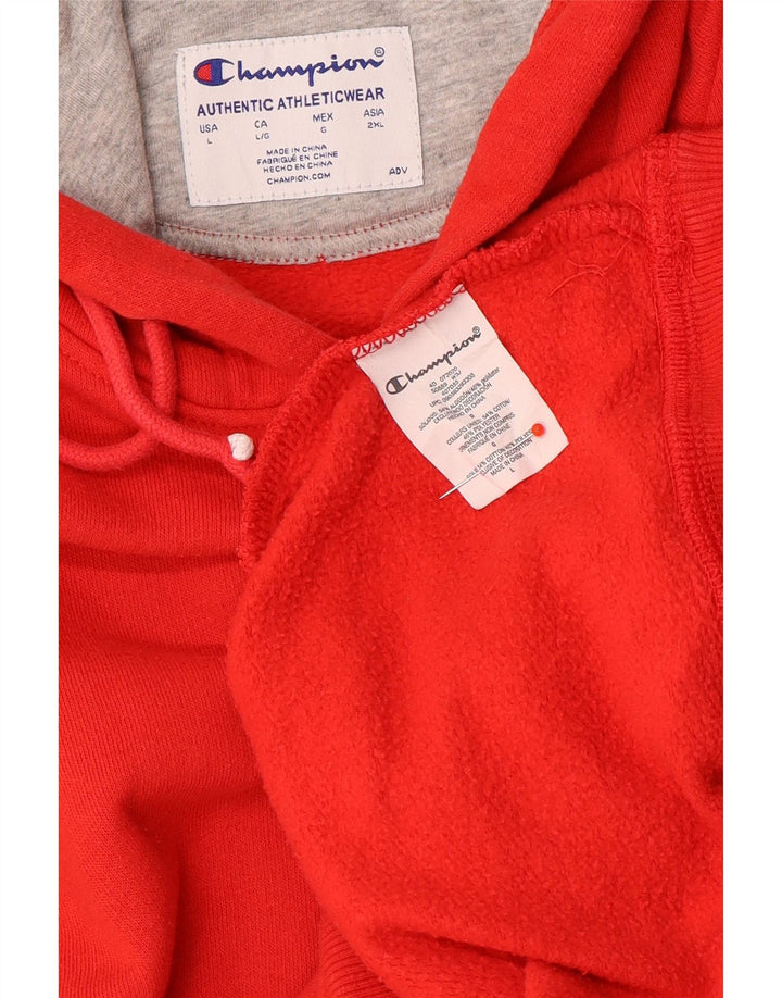 Męski sweter z kapturem Champion, duży, czerwony, bawełniany