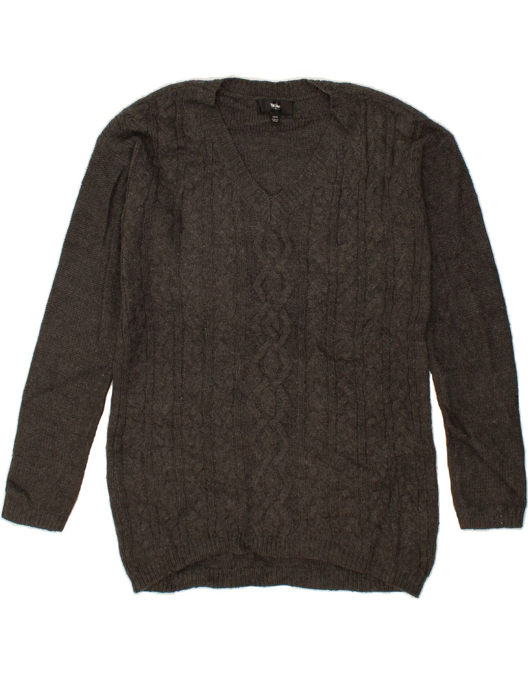 MOSSIMO Womens Oversized Longline V-Neck Jumper Sweater UK 6 XS Grey Vintage Mossimo and Second-Hand Mossimo from Messina Hembry 