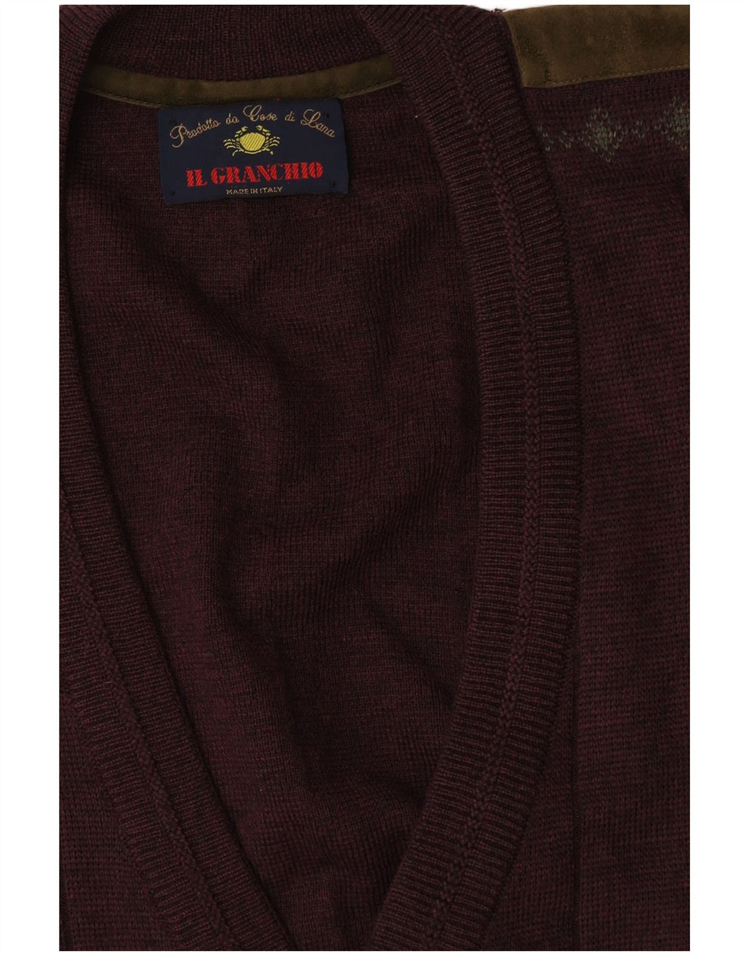 Il Granchio Męski sweter rozpinany XL Brązowa wełna