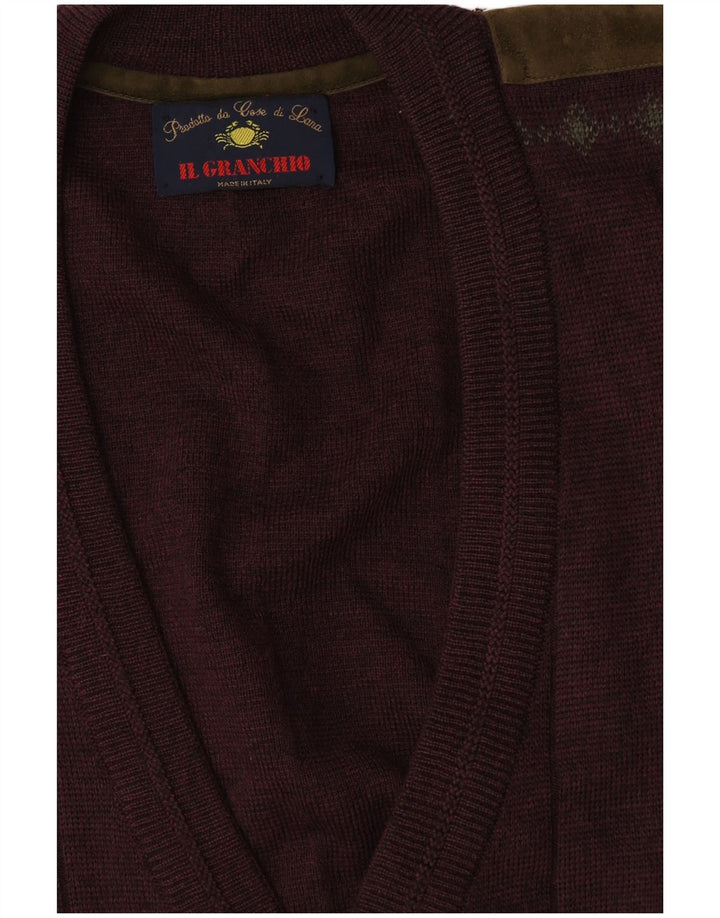 Il Granchio Męski sweter rozpinany XL Brązowa wełna