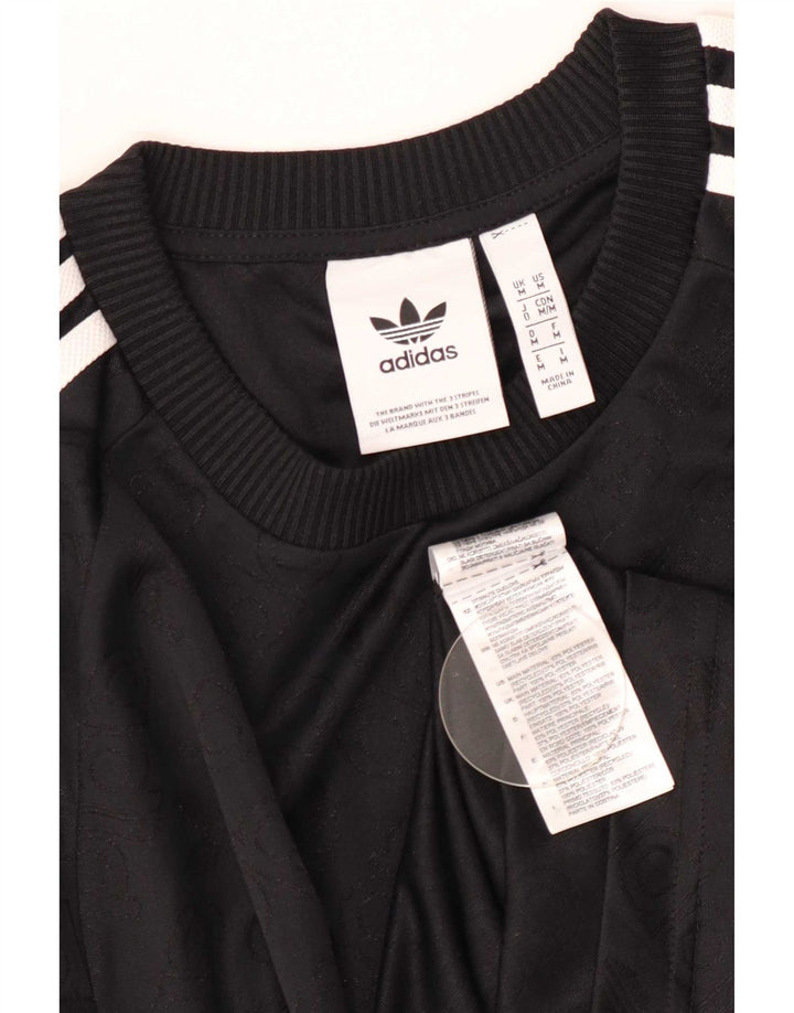 Adidas Męski T-shirt Top Średni Czarny Poliester