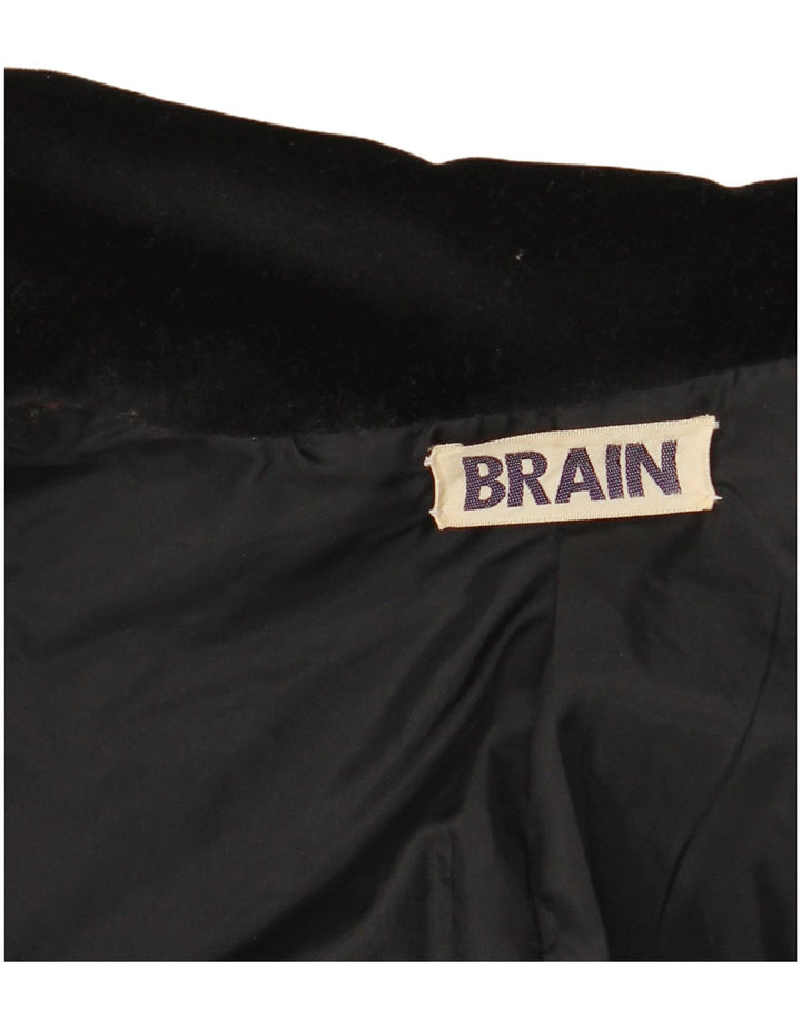 VINTAGE Damska marynarka zapinana na 1 guzik, aksamitna UK 12, średnia czarna