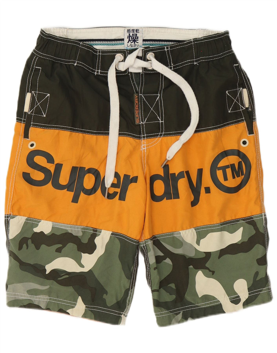 Męskie spodenki kąpielowe Superdry z grafiką, mały, wielokolorowy kamuflaż