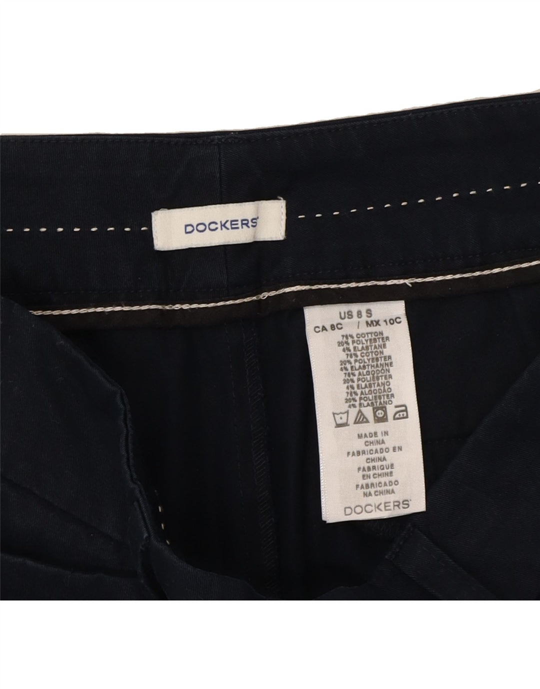DOCKERS Womens Bootcut Casual Trousers US 8 Medium W30 L29 Navy Blue Vintage Dockers and Second-Hand Dockers from Messina Hembry 