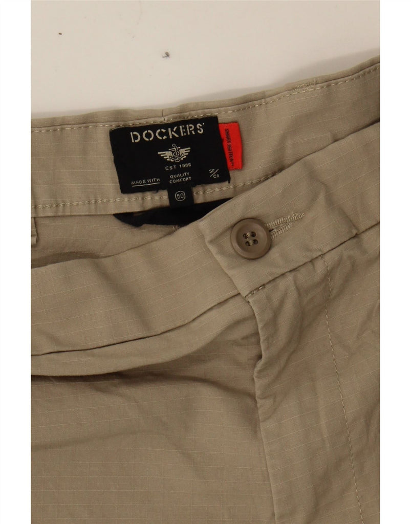 DOCKERS Mens Cargo Shorts W50 4XL  Beige Check Cotton Vintage Dockers and Second-Hand Dockers from Messina Hembry 