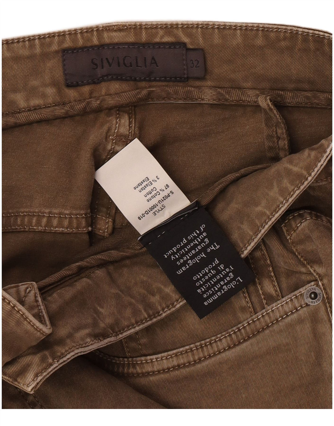 SIVIGLIA Damskie jeansy slim W32 L33 Beżowa bawełna
