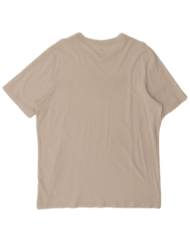 Męski T-shirt z grafiką Nike, duży, bawełniany w kolorze złamanej bieli