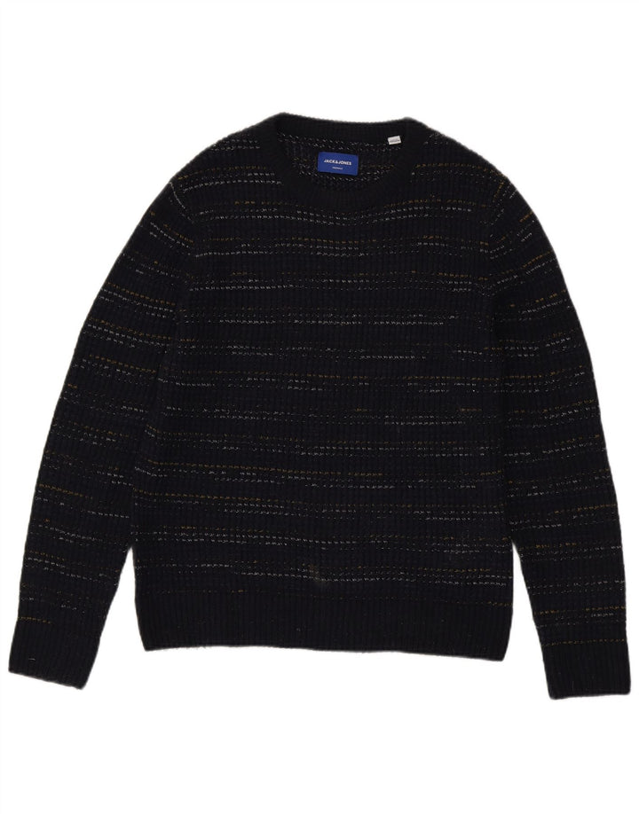 Męski sweter Jack & Jones z dekoltem w łódkę, średni granatowy w prążki