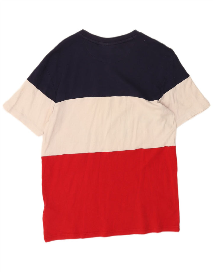 Męski T-shirt Fila z grafiką, mały, wielokolorowy, bawełniany z blokami kolorów