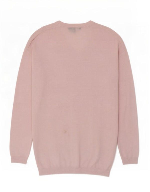 Crew Clothing Damski sweter z dekoltem w kształcie litery V, UK 8, mały, różowy, bawełniany