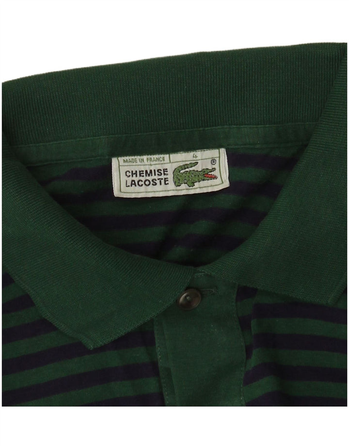 Męska koszulka polo Lacoste, rozmiar 4, w średnie zielone prążki