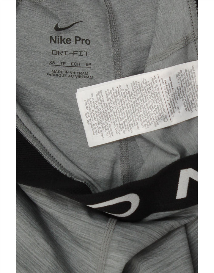 Damskie legginsy NIKE Dri Fit Graphic UK 4 XS Szary, nakrapiany poliester