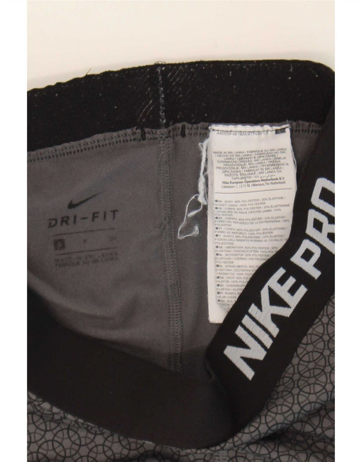 Damskie legginsy Nike Dri Fit Graphic UK 8, mały, szary, geometryczny poliester