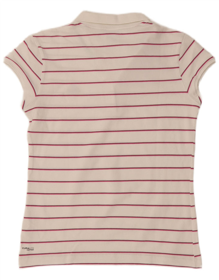 Damska koszulka polo ADIDAS Clima 365 UK 16, duża, bawełniana w białe paski