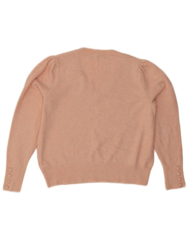 Marks & Spencer Damski sweter z dekoltem w kształcie litery V, UK 12, średni różowy, bawełniany