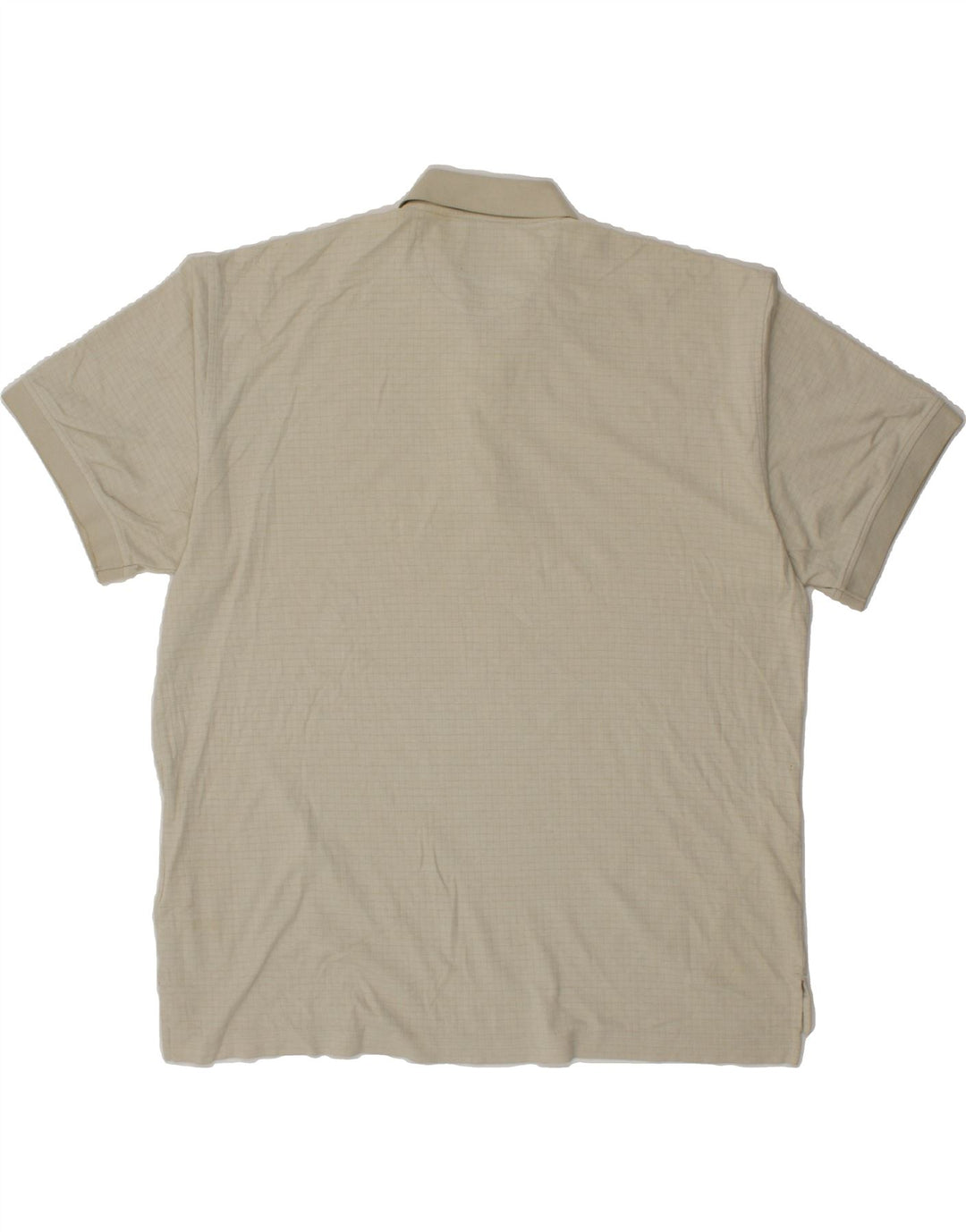 IZOD Mens Polo Shirt 2XL Off White Check Cotton Vintage Izod and Second-Hand Izod from Messina Hembry 