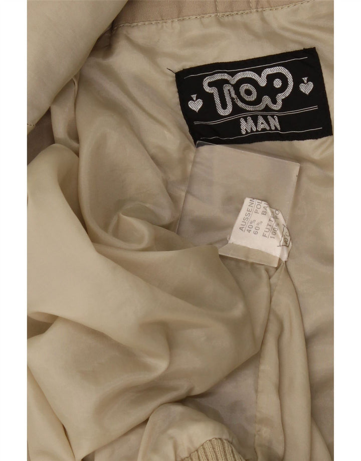 VINTAGE Mens Bomber Jacket IT 52 XL Beige Polyester Vintage Vintage and Second-Hand Vintage from Messina Hembry 