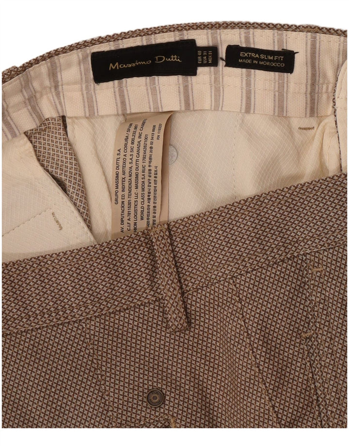 Męskie spodnie Chino Massimo Dutti EU 40 Medium W31 L27 Brązowe geometryczne