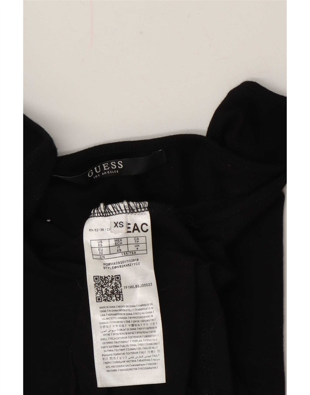 Damski top na ramiączkach Guess UK 4 XS, czarna wiskoza