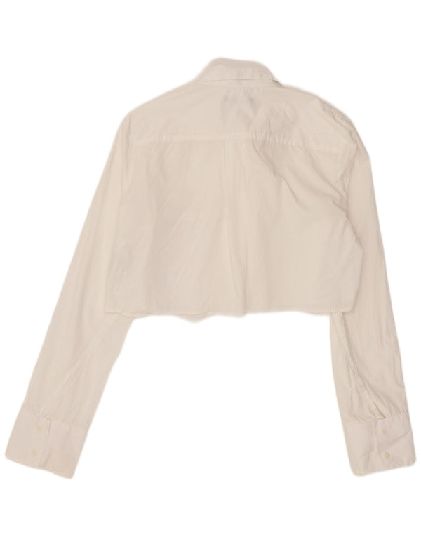 Damska koszula oversize Zara Crop UK 10, mała, biała, bawełniana