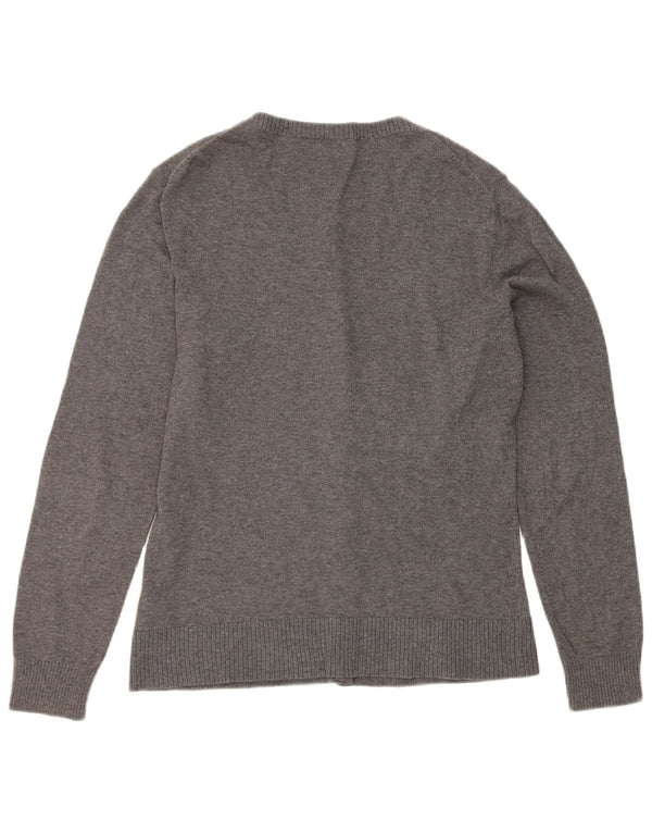 Gap Womens Cardigan Sweater UK 14 Large Grey Cotton